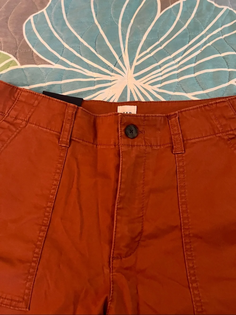NWT Gap Girlfriend Khakis in a burnt orange Sz 12 - Picture 4 of 14